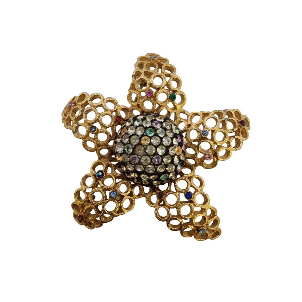 Vintage Signed Coro Rhinestone Brooch (A5215)